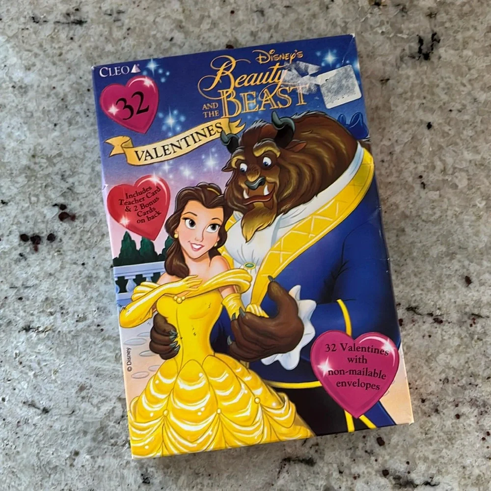 Vintage 1990s Disney Beauty and the Beast unopened box of valentines
